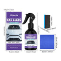 Car glass anti-fog spray 100 ml with dimensions, sponge applicator and 20 x 20 cm microfiber cloth