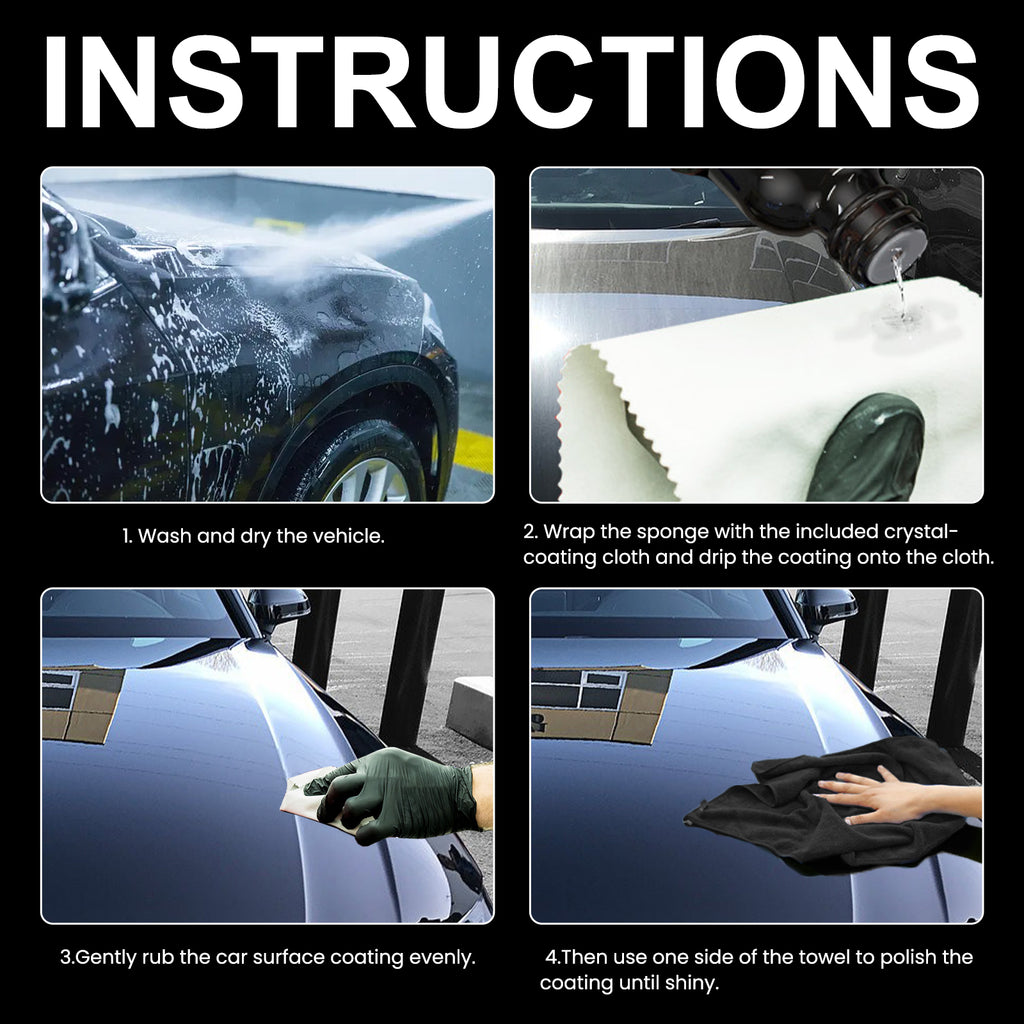 Graphene Ceramic Coating for Cars, 70 ml Paint Sealant Kit with Sponge, Towel, Gloves & 2 Applicator Cloths, High Gloss Hydrophobic Protection