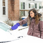 Ice Scraper Glove, Fleece-Lined Waterproof Snow & Ice Removal Mitt with Built-In ABS Scraper for Car Windshields, Doors & Windows