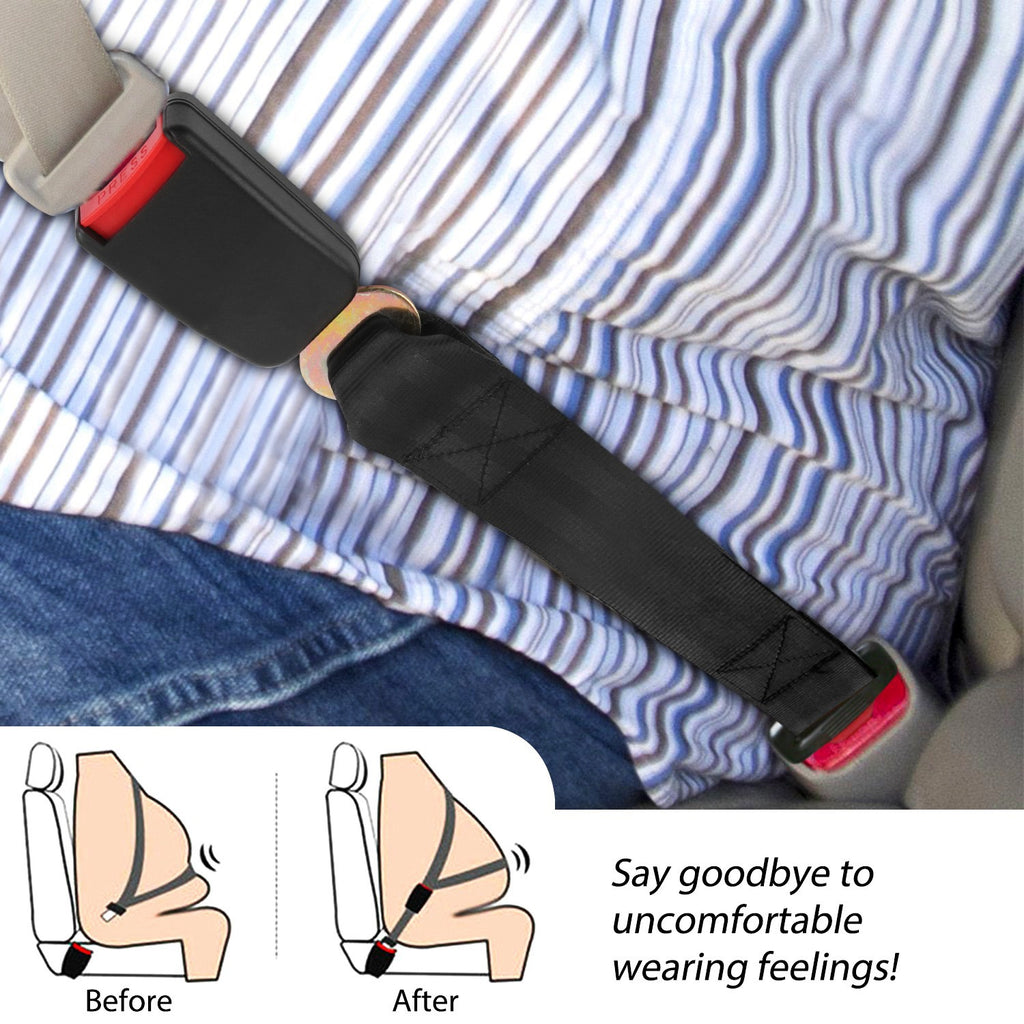 Car Seat Belt Extender 2-Pack, 14.37" Buckle Tongue Extension, Universal Fit for Most Vehicles