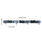 Dimension callout of the empty rack on white, marked 37.8cm/14.9in wide, 2.7cm/1.06in high, 11cm/4.33in clip spacing.