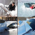 Car Windshield Snow Cover, 55" x 36" 4-Layer Windproof Anti-Theft Ice & Frost Protector for Most Cars, SUVs & Trucks