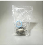 Clear zip bag containing the tapping head and a blue mesh gasket, plain white background.