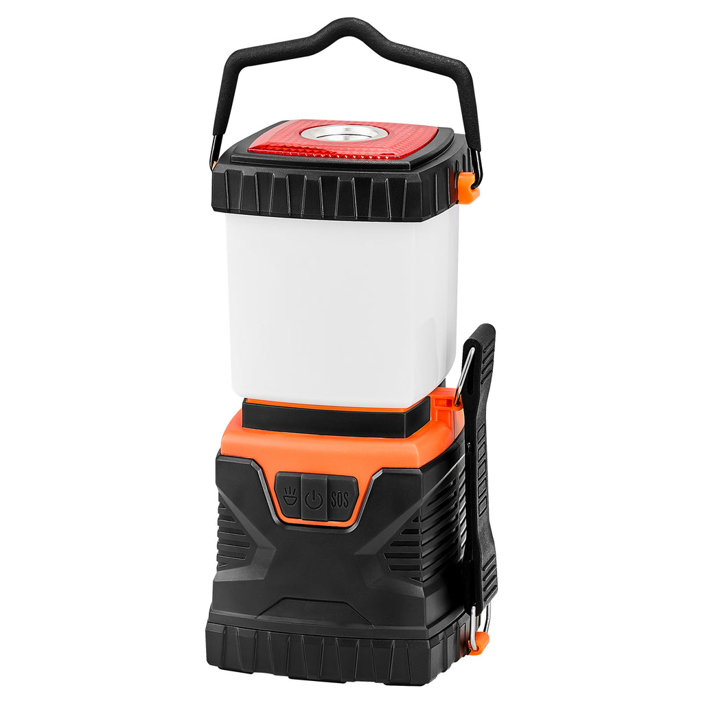 LED Camping Lantern, 1,000 Lumen Battery-Powered Lantern with Top Flashlight and Red SOS Beacon, 3 Modes for Tent, Van and Power Cuts