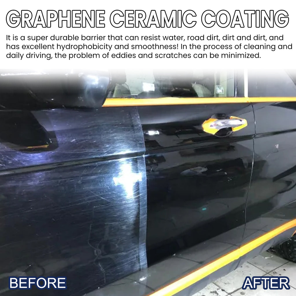 Graphene Ceramic Coating for Cars, 70 ml Paint Sealant Kit with Sponge, Towel, Gloves & 2 Applicator Cloths, High Gloss Hydrophobic Protection