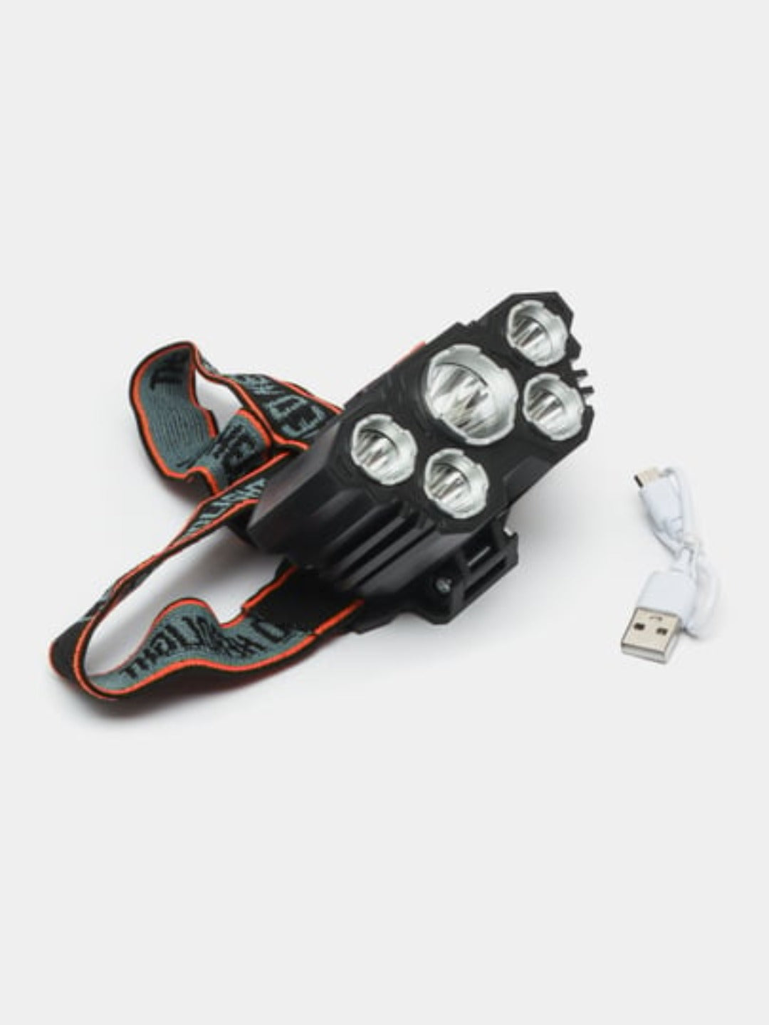 5-LED USB Rechargeable Headlamp with 4 Modes and Adjustable Headband, Hands-Free Light for Camping, Hiking and Car Repairs