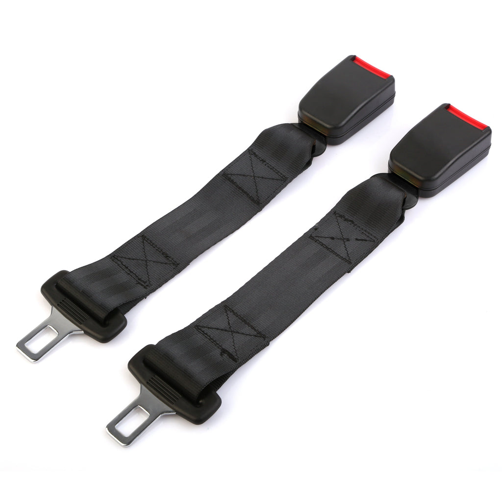Car Seat Belt Extender 2-Pack, 14.37" Buckle Tongue Extension, Universal Fit for Most Vehicles