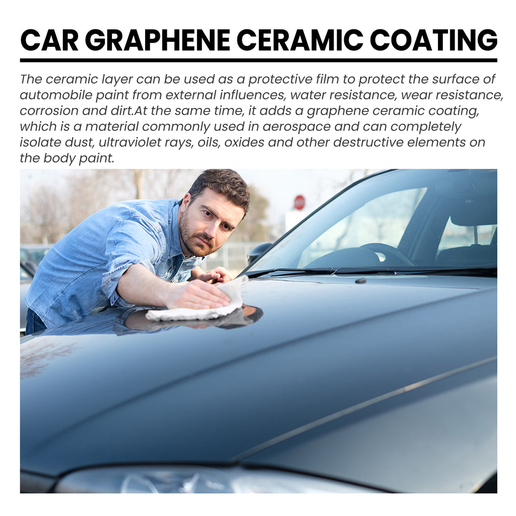 Graphene Ceramic Coating for Cars, 70 ml Paint Sealant Kit with Sponge, Towel, Gloves & 2 Applicator Cloths, High Gloss Hydrophobic Protection