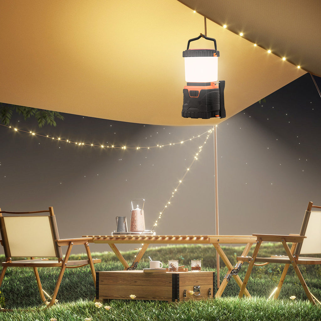 LED Camping Lantern, 1,000 Lumen Battery-Powered Lantern with Top Flashlight and Red SOS Beacon, 3 Modes for Tent, Van and Power Cuts
