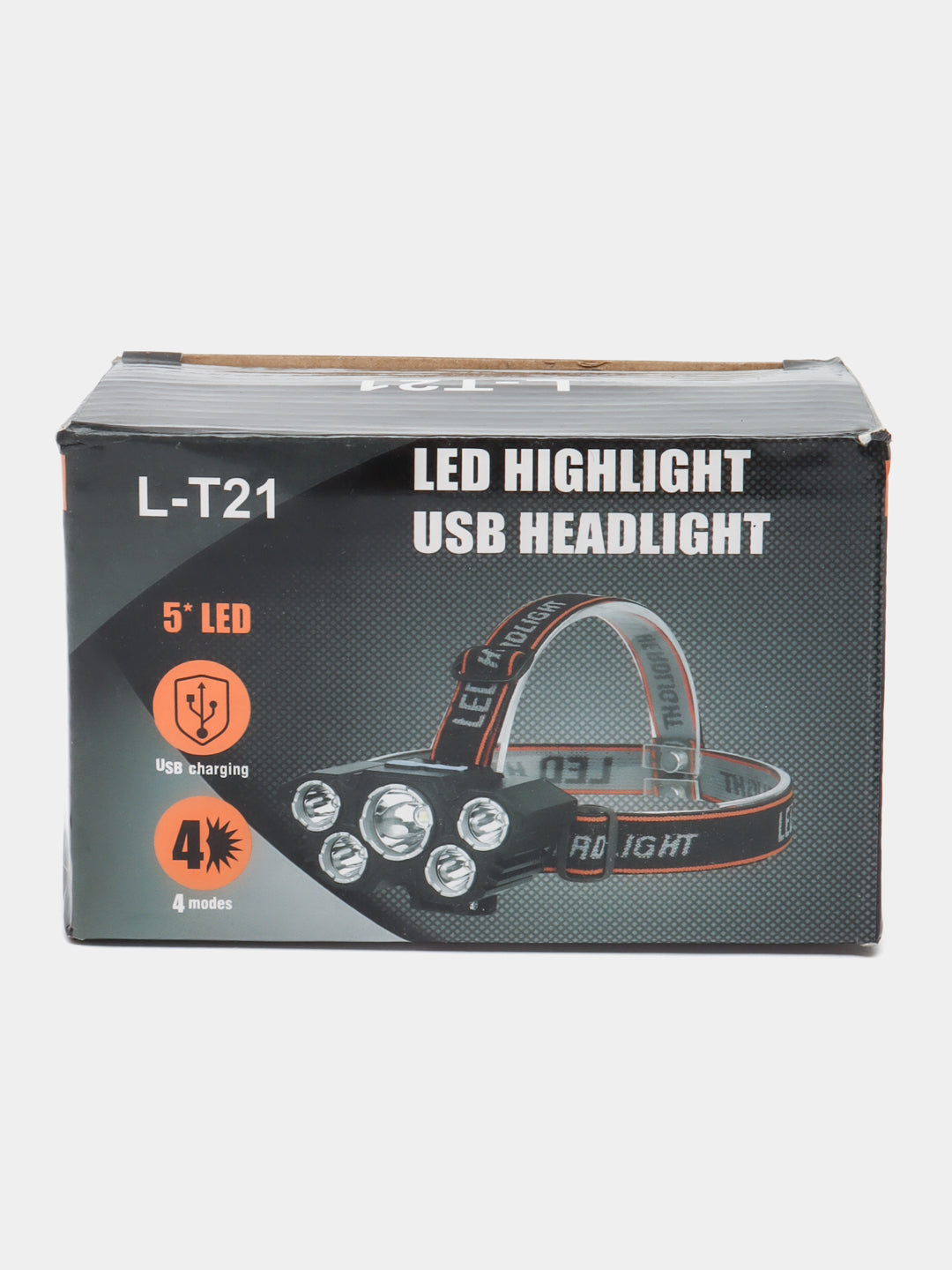 5-LED USB Rechargeable Headlamp with 4 Modes and Adjustable Headband, Hands-Free Light for Camping, Hiking and Car Repairs